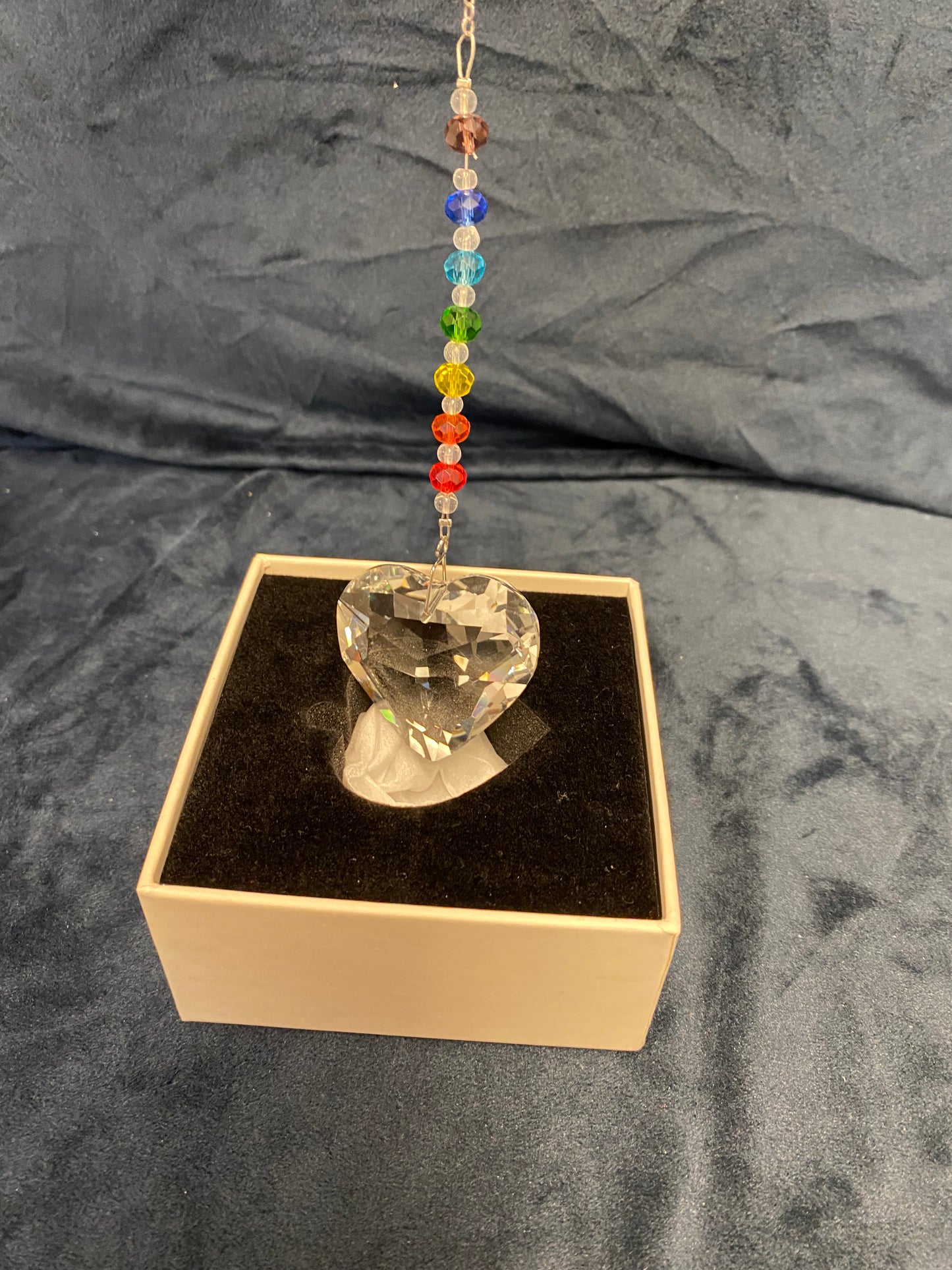 Hanging crystal heart sun catcher