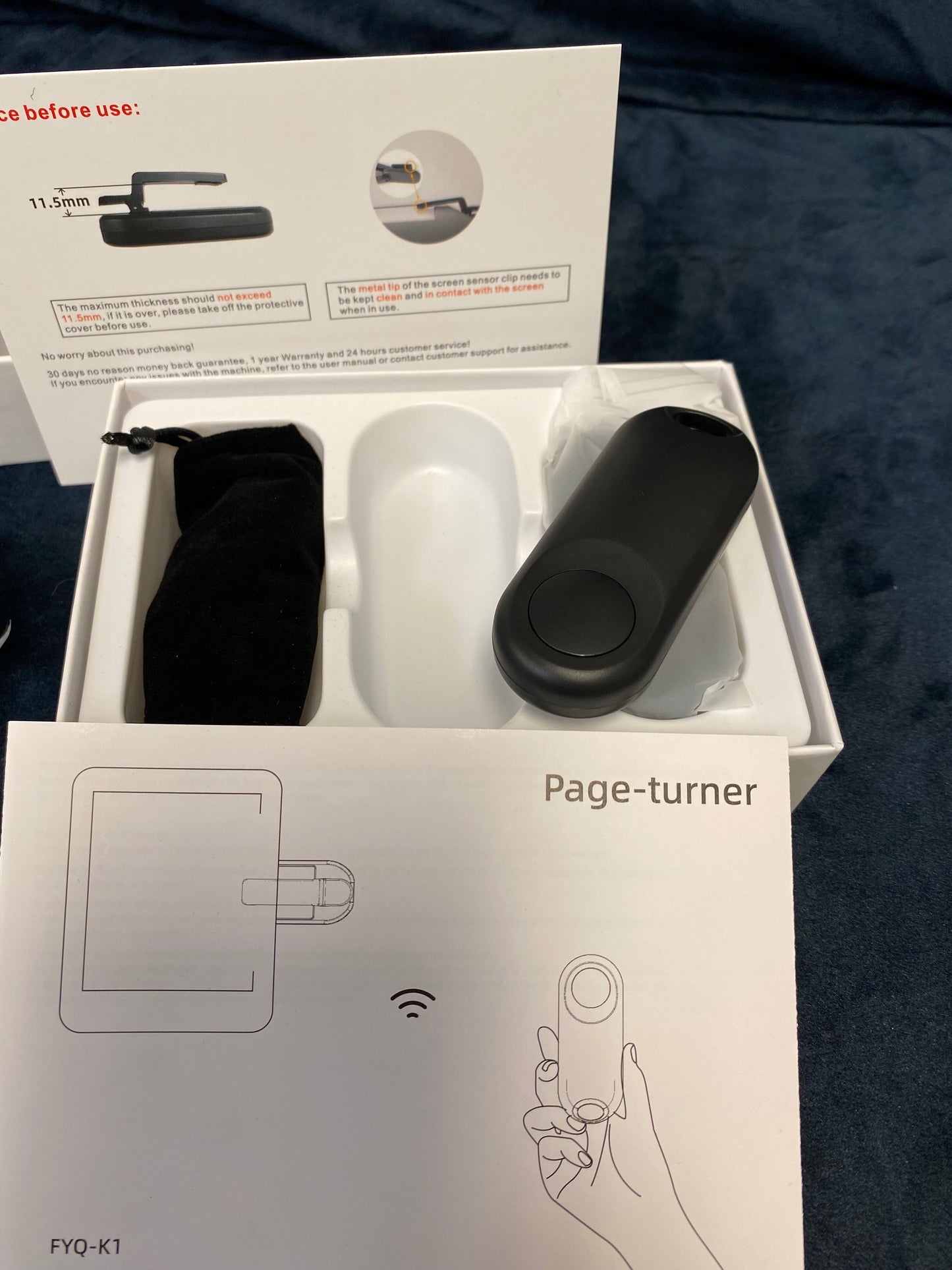 Wireless page turner remote