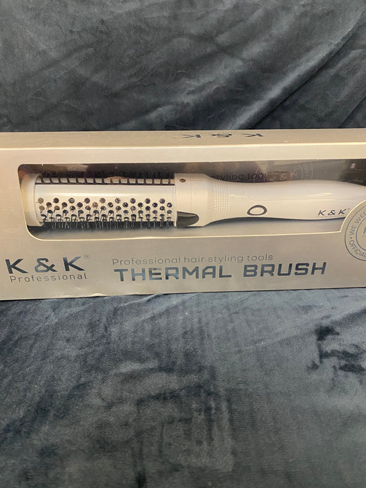 White thermal styling brush