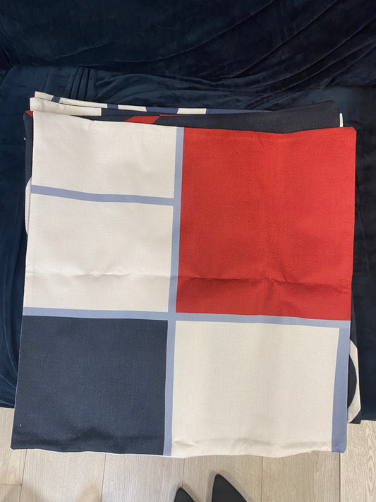 4 red white and blue abstract pillow covers