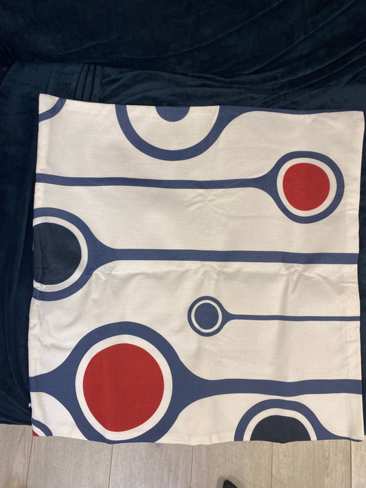 4 red white and blue abstract pillow covers