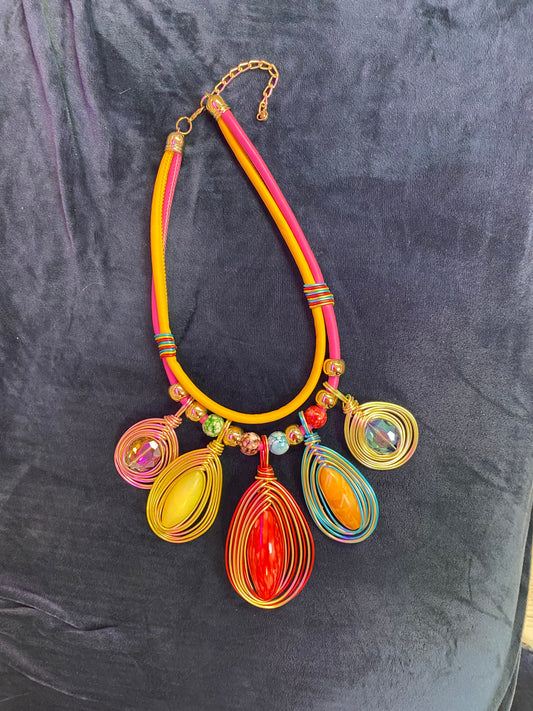 Colorful statement necklace