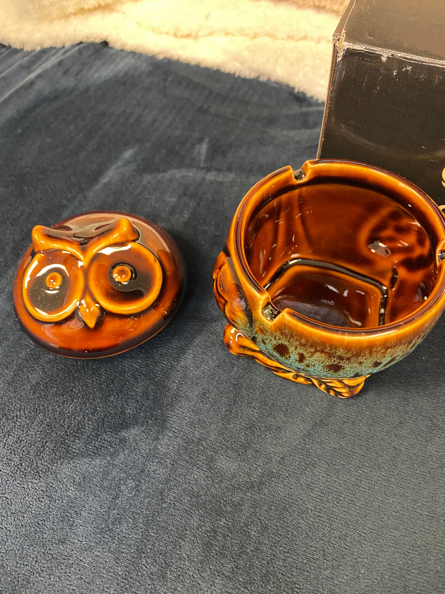 Ceramic owl ashtray