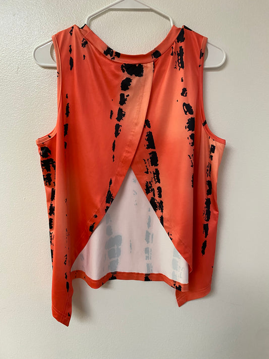 Orange open back tank top