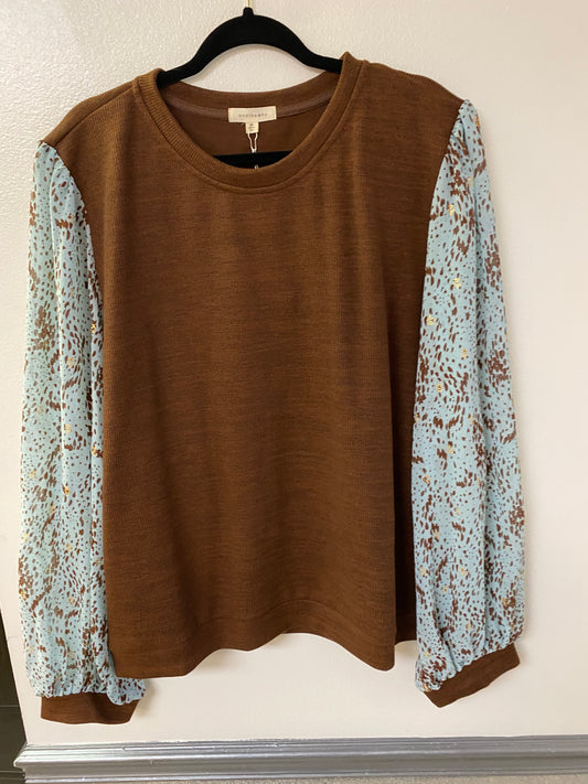 And the Why Long sleeve Chocolate brown shirt