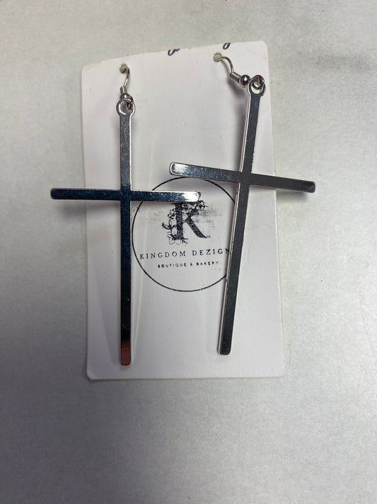 Large cross earrings