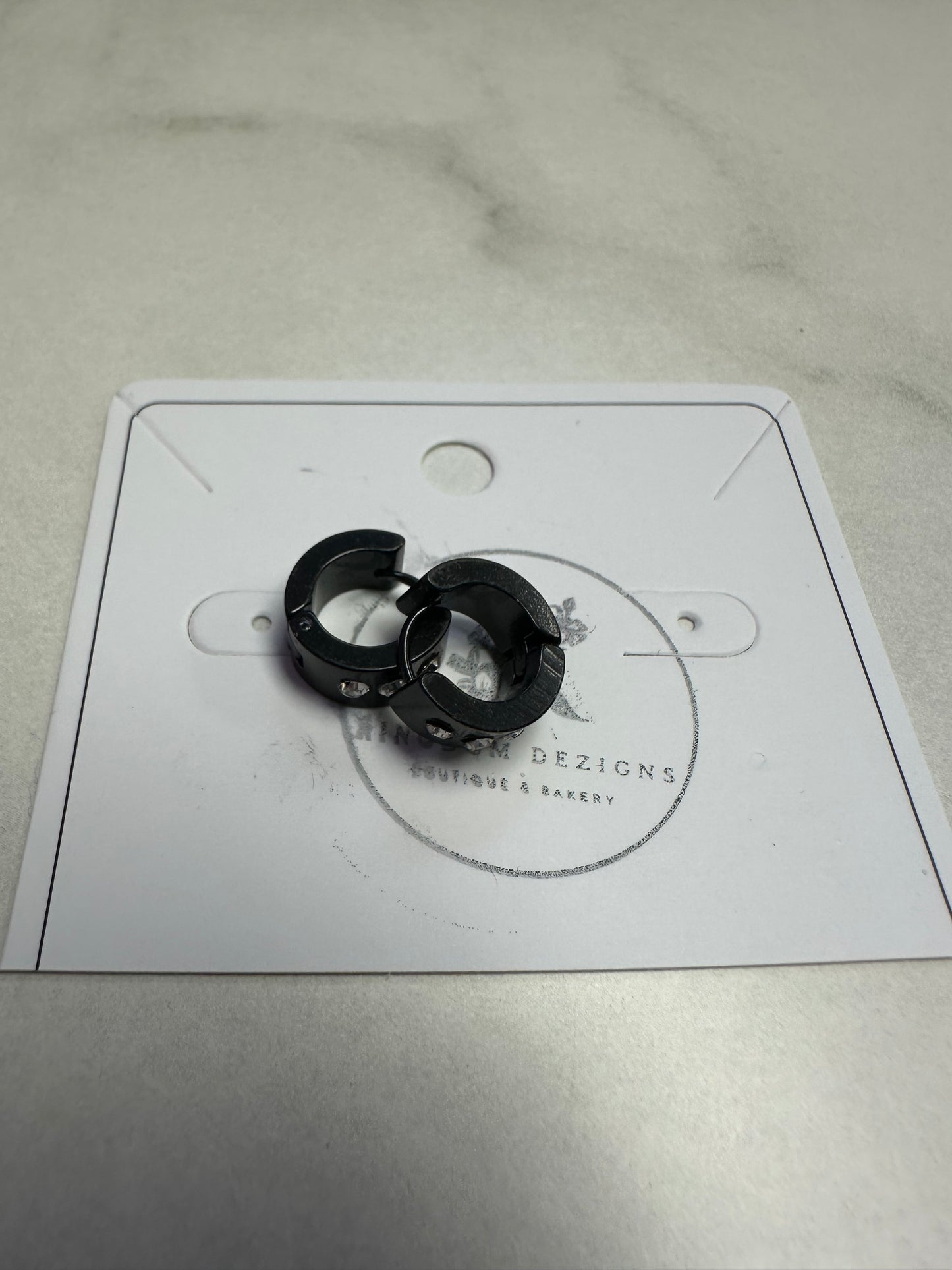 Small hoop earrings with bling