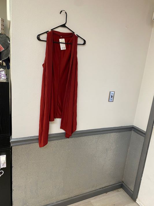 Long red wine sleeveless vest