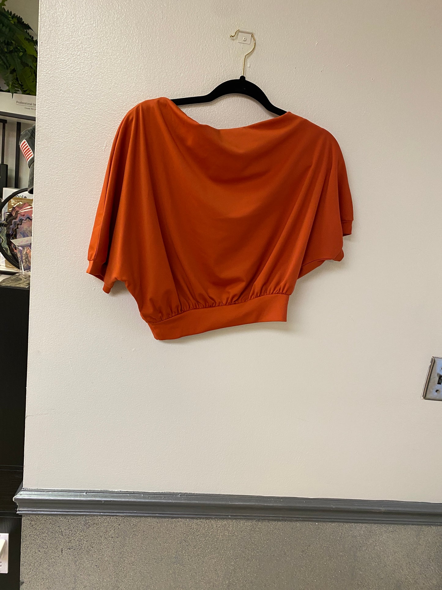 Orange crop top blouse