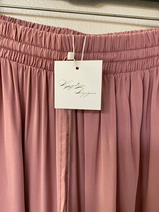 Tiered pink maxi skirt