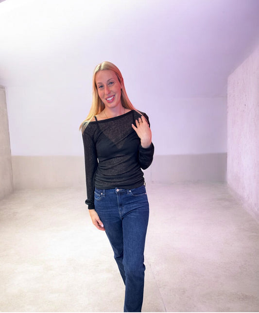 Elegant long sleeve sheer top