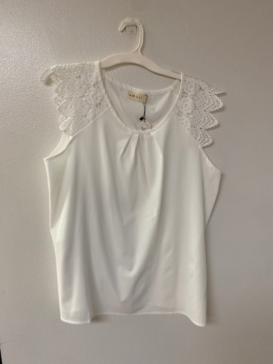 Amoli white lace sleeve blouse