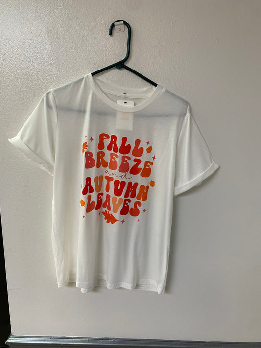 Fall breeze autumn leaves tee