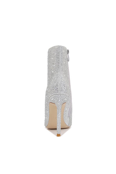 Silver Melody Rhinestone Stiletto Boots