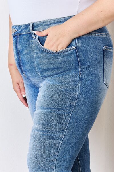 70's RISEN Full Size High Rise Ankle Flare Jeans
