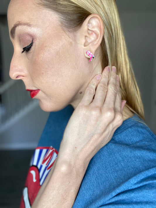 Pink Boots Earrings