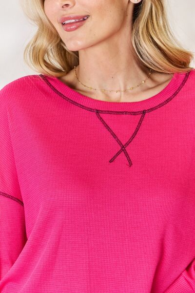 Raspberry Celeste Full Size Oversized Long Sleeve Top