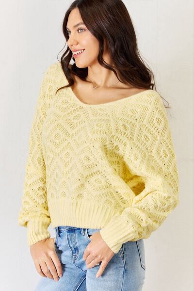 Sunshine HYFVE V-Neck Patterned Long Sleeve Sweater