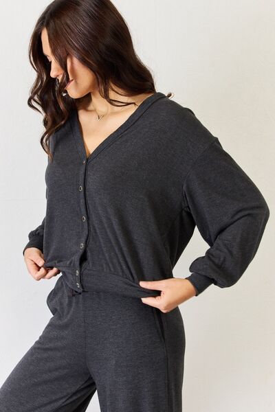 Greatness RISEN Ultra Soft Button Up Long Sleeve Lounge Cardigan