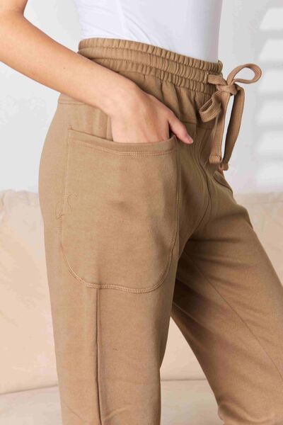Tan RISEN High Rise Relaxed Joggers