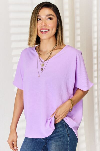 Purple Haze Zenana Texture Short Sleeve T-Shirt
