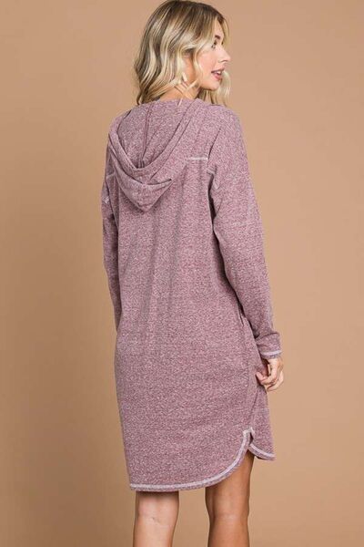 Casually Culture Code Full Size Hooded Long Sleeve Sweater Dress