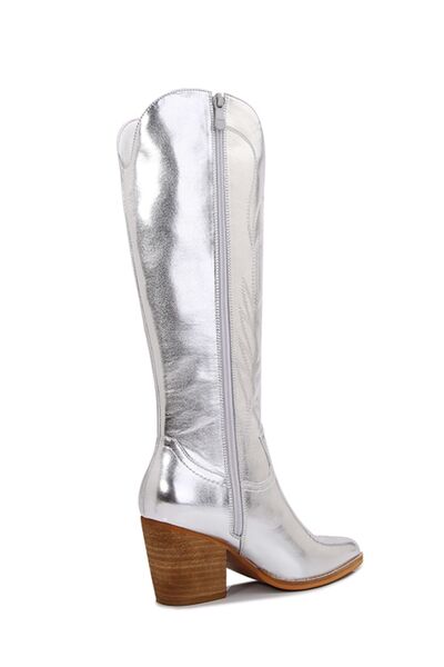 Shine On Melody Metallic Knee High Cowboy Boots