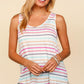 Haptics Round Neck Striped Knit Tank