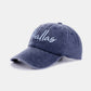 Zenana Washed DALLAS Embroidered Baseball Cap