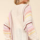 Haptics Full Size Striped Crochet Open Front Cardigan