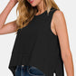 Zenana Exposed Seam Slit Round Neck Tank