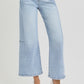 RISEN Full Size High Rise Seamed Detail Wide Leg Crop Jeans