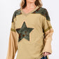 SAGE + FIG Star Patch Long Sleeve Color Block T-Shirt