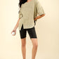 VERY J Round Neck Exposed Seam Slit T-Shirt