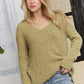 ADORA High-Low Side Slit V-Neck Sweater