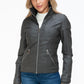 YMI Faux Layered Double-Zipper Jacket with Fuzzy Hood