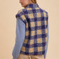 Annie Wear Faux Fur Plaid Button Up Jacket