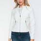 Snobbish PU Leather Zip Up Jacket with Pockets