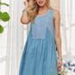 ADORA Decorative Button Sleeveless Babydoll Dress