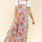 Haptics Full Size Printed Wide Leg Overalls with Side Pockets