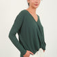 HYFVE Draped Drop Shoulder Long Sleeve Top