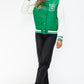 Love Me Now PU Leather Contrast Snap Down Bomber Jacket