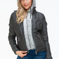 YMI Faux Layered Double-Zipper Jacket with Fuzzy Hood