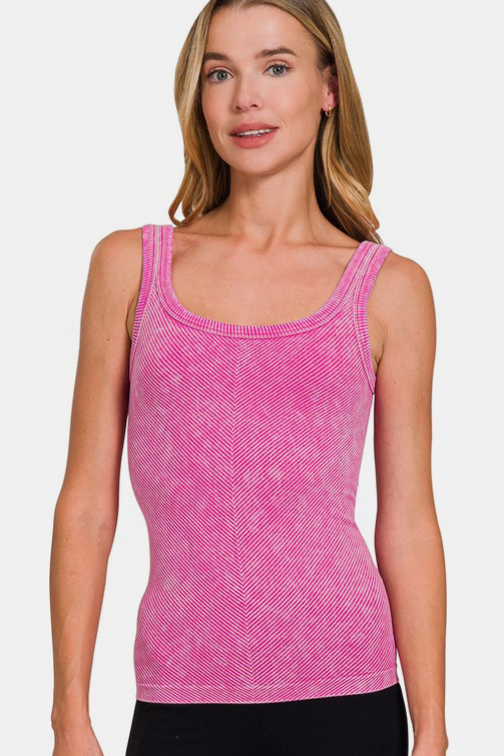 Zenana Ribbed Scoop Neck Tank