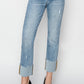 RISEN Full Size High Rise Cuffed Slim Straight Jeans