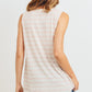 Cotton Bleu by Nu Label Sleeveless Front Tie Striped Top
