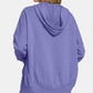 Zenana Half Snap Long Sleeve Hoodie with Kangaroo Pocket