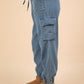 VERY J Washed Drawstring Jogger Cargo Jeans