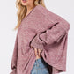 SAGE + FIG Round Neck Batwing Sleeve Oversize Top