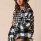 BiBi Plaid Fleece Button Down Long Sleeve Shirt